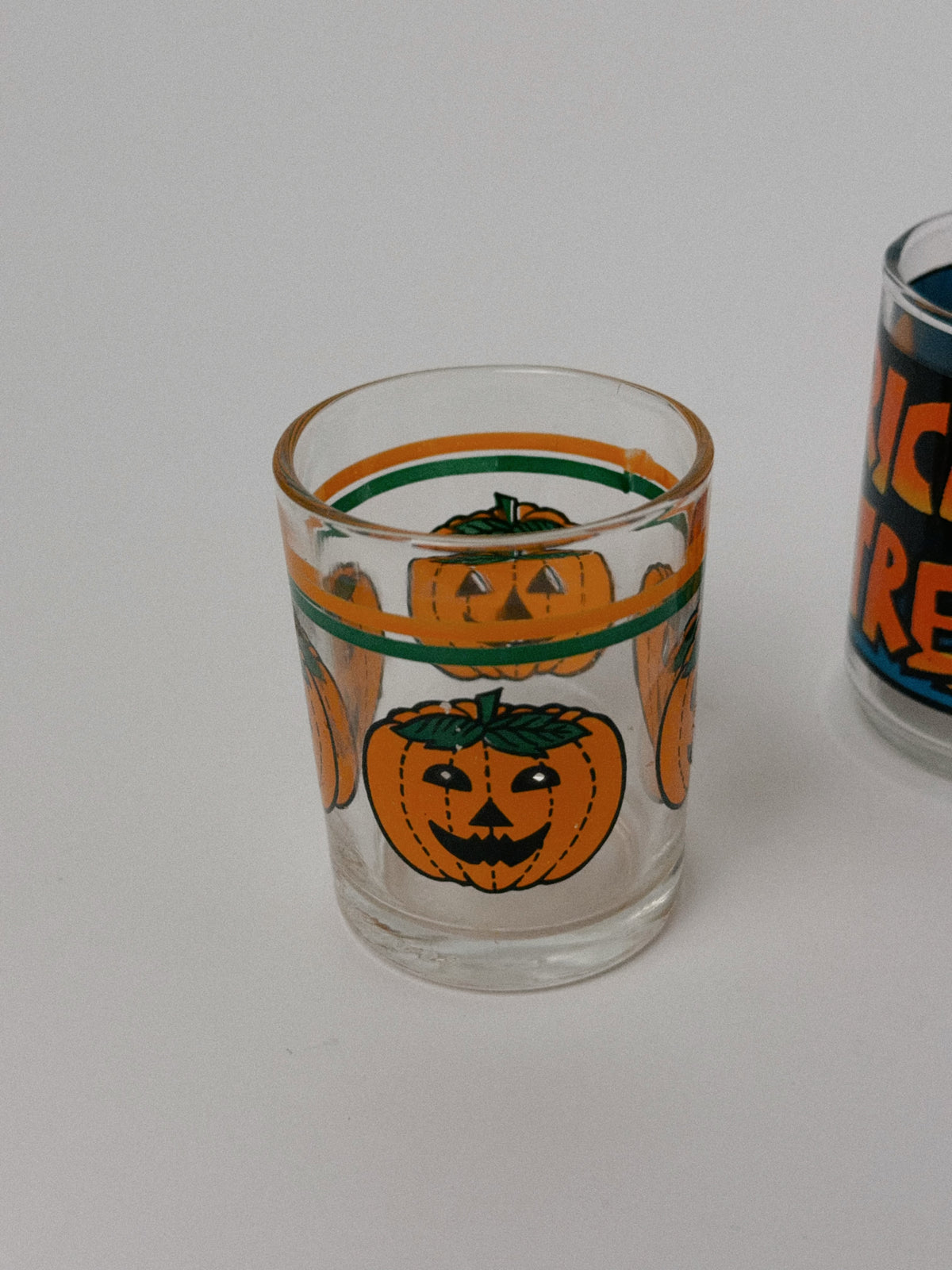 Vintage Jack-o'-Lantern Shot Glasses, Set of 2