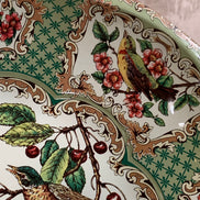 Daher Decorated Ware Bird and Cherry Tin Serving Tray, 1971