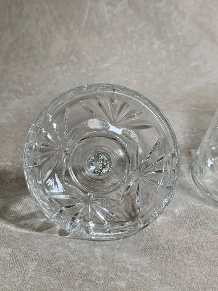 Cut Glass Lidded Candy Jar, Starburst Pattern, Mid-Century