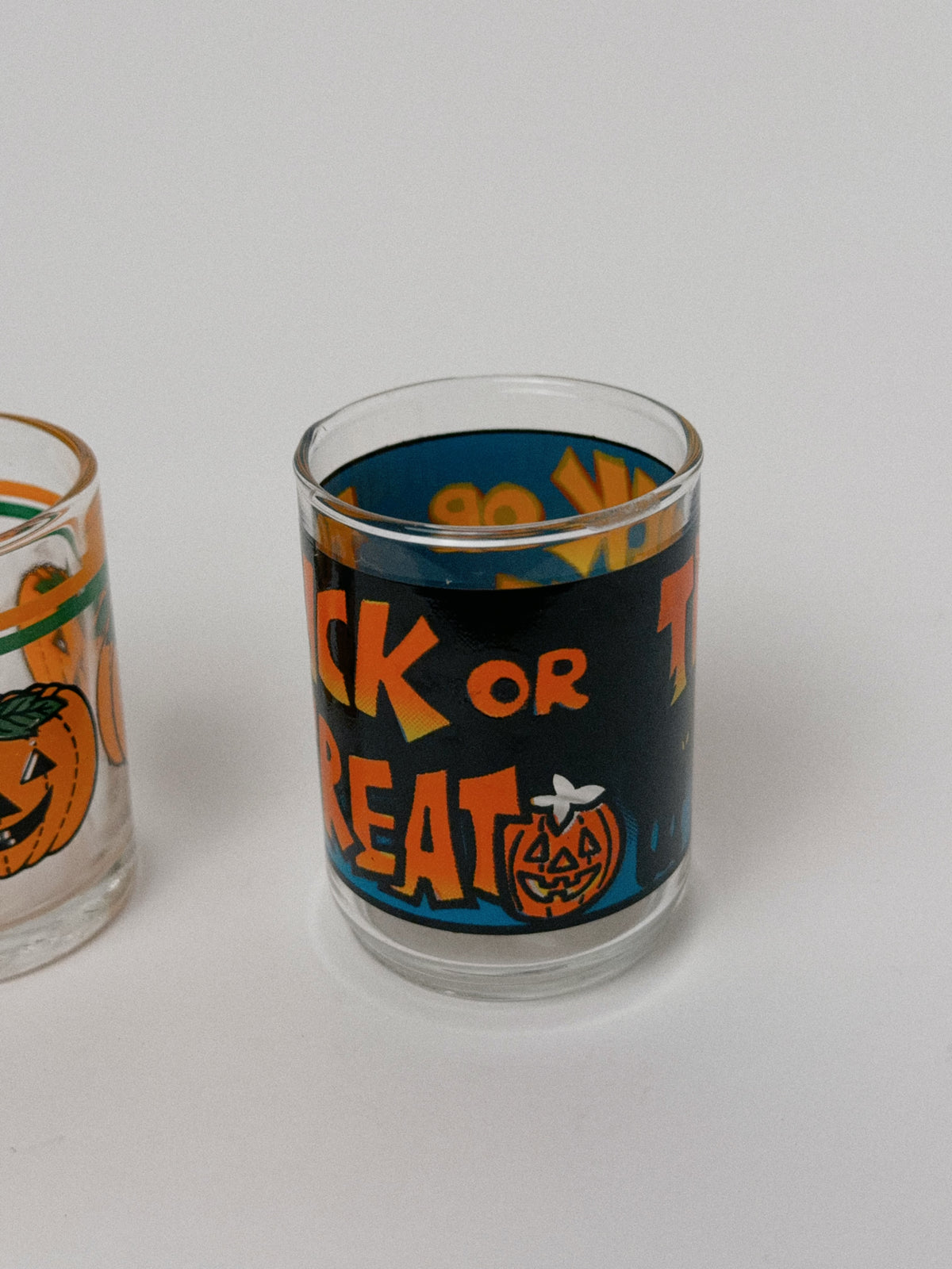 Vintage Jack-o'-Lantern Shot Glasses, Set of 2