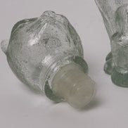 Mid-Century Style Figural Glass Cat Decanter, Green Tint, Made in Taiwan