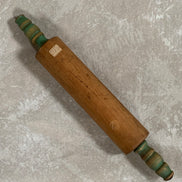 Teal-Handled Hardwood Rolling Pin