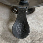 Antique Pewter Chamber Candlestick | Paddle Handle | Drip Tray | Struck Touch Mark | Taper Candle Holder | Colonial Style | American or English Pewter