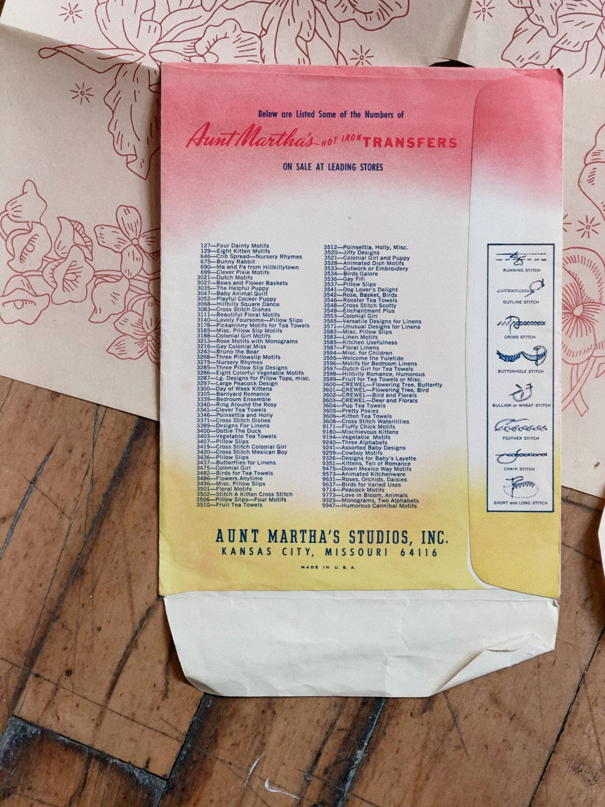 Vintage Aunt Martha's Hot Iron Transfer #3254 
