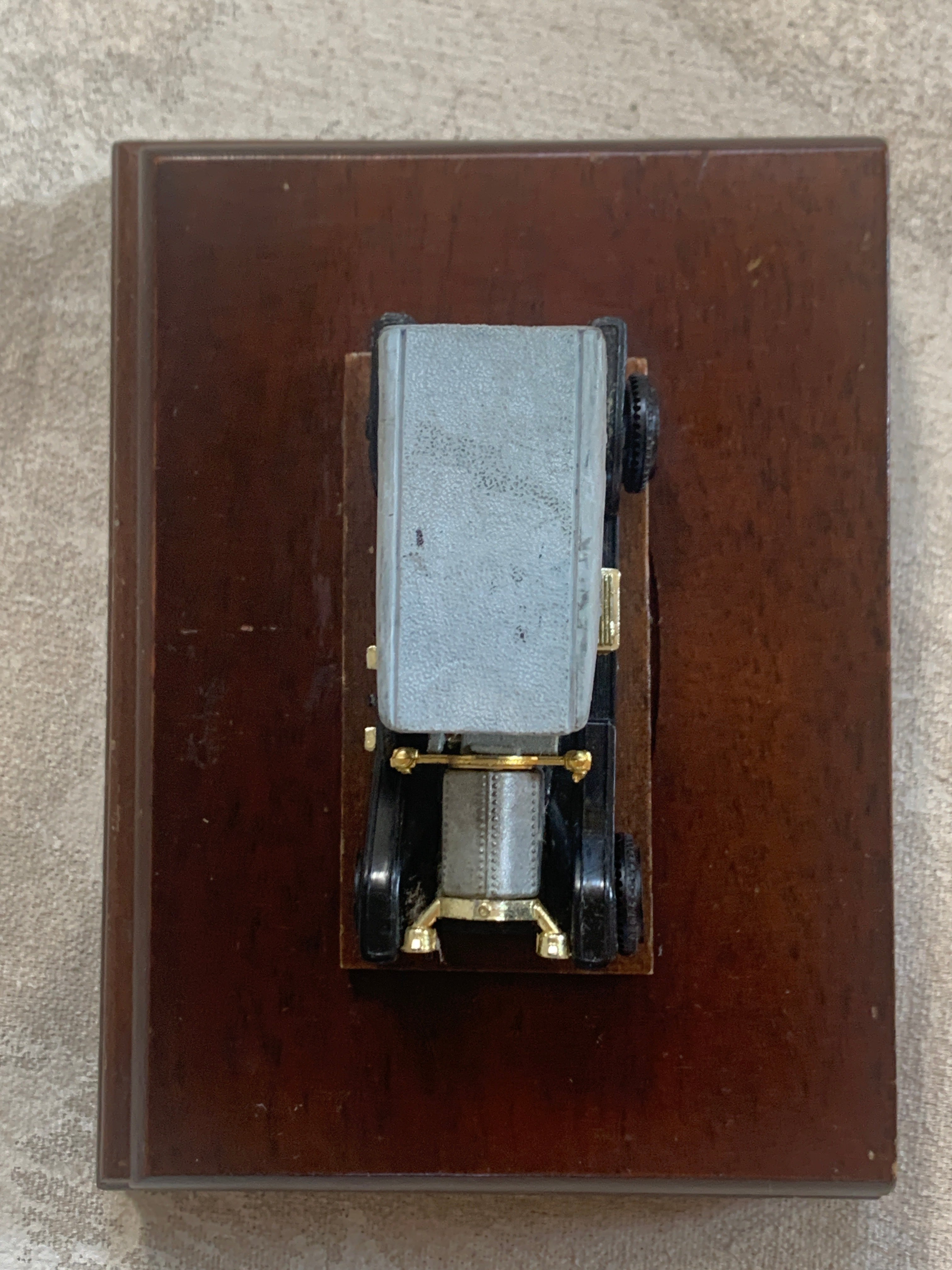 Edwardian Touring Car Miniature | Hinged Walnut Display Box | Felt-Lined | Brass Hardware | 1905–1915