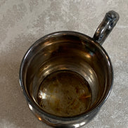 Monarch Silver Co. Triple Plate Victorian Christening Cup, Engraved Floral, Pattern 95