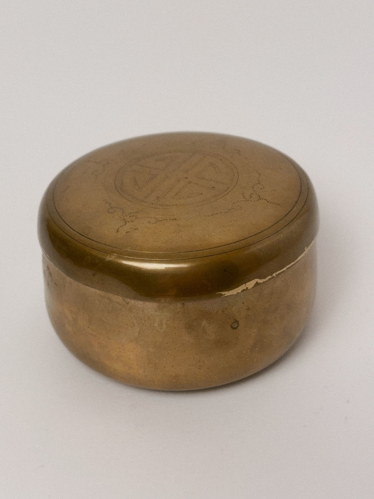 Round Brass Trinket Box with Lid