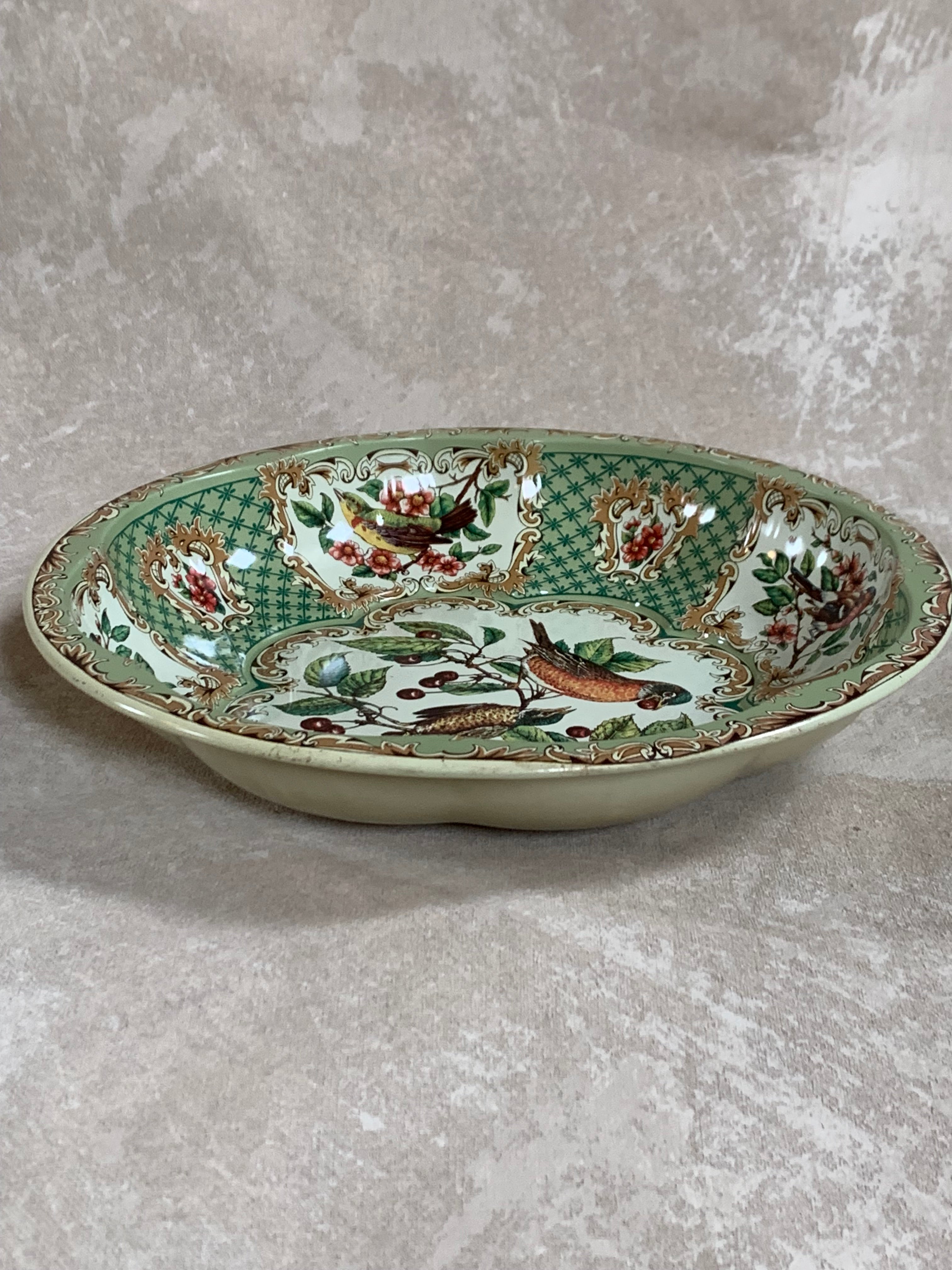 Daher Decorated Ware Bird and Cherry Tin Serving Tray, 1971