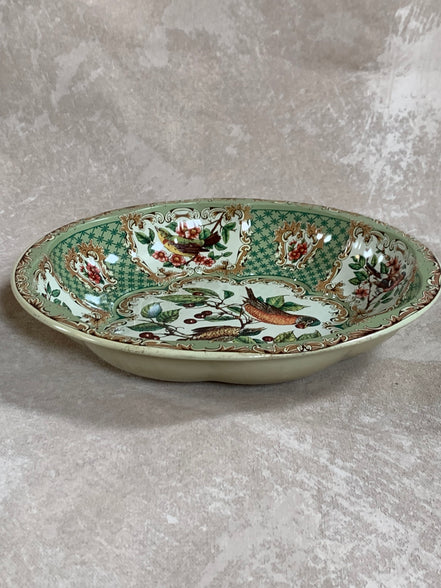 Daher Decorated Ware Bird and Cherry Tin Serving Tray, 1971