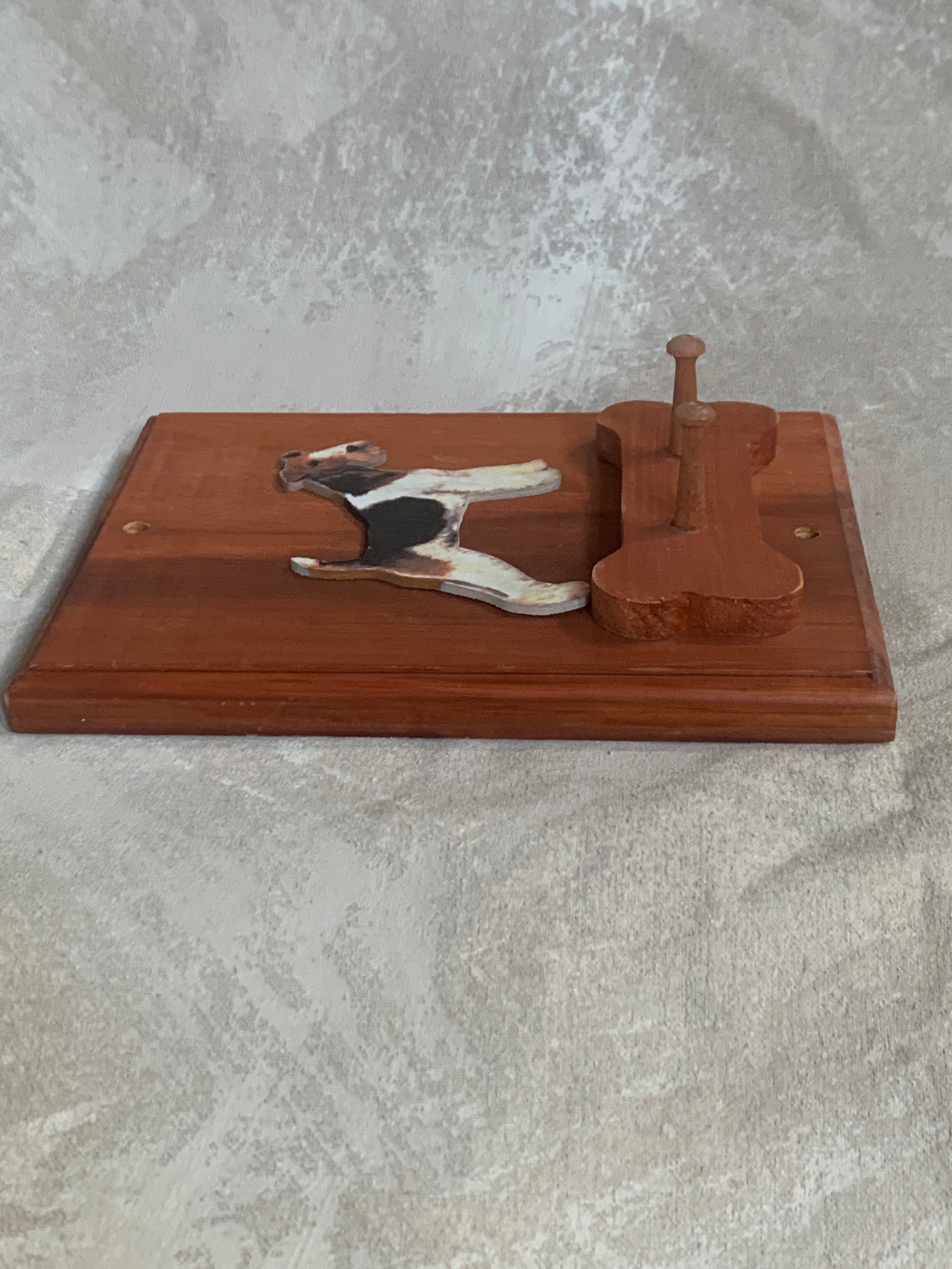 Rough-Coat Terrier Wall Hook Plaque | Bone-Shaped Double Peg Rail | Stoney Hill Sensations | Mudroom Decor