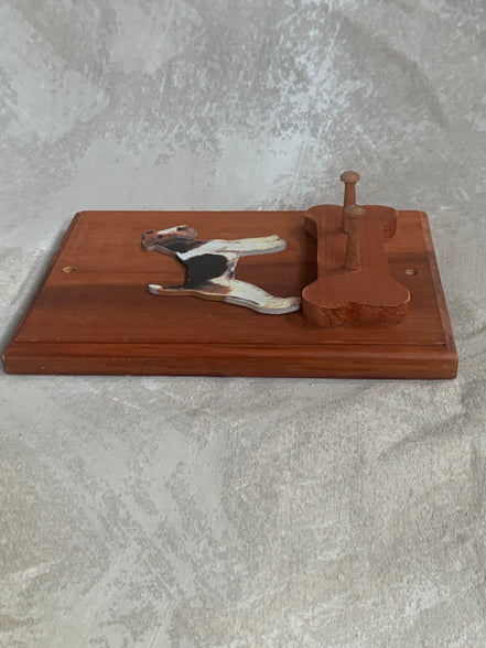 Rough-Coat Terrier Wall Hook Plaque | Bone-Shaped Double Peg Rail | Stoney Hill Sensations | Mudroom Decor