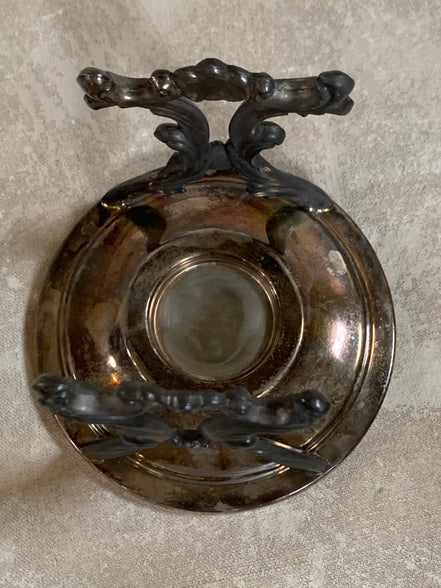 F.B. Rogers Silver Co. Gravy Boat on Rococo Warming Stand, Complete