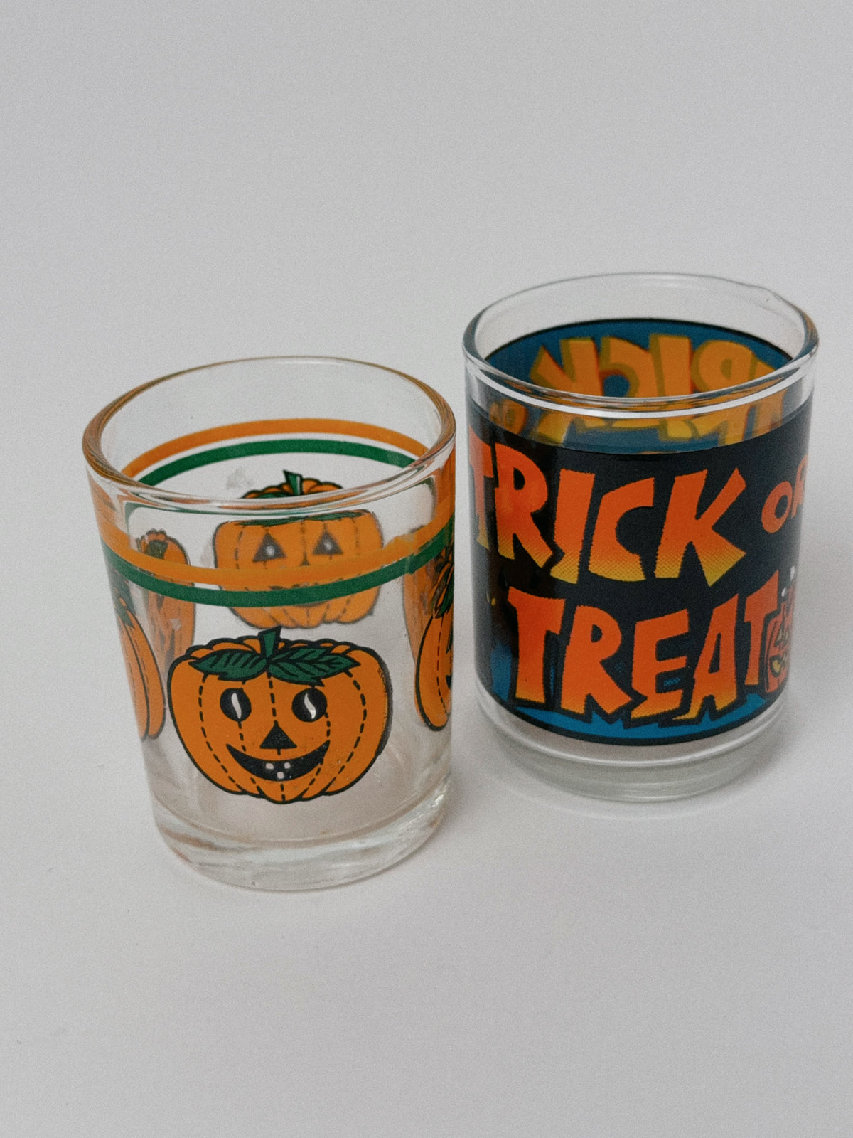 Vintage Jack-o'-Lantern Shot Glasses, Set of 2