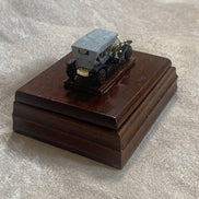 Edwardian Touring Car Miniature | Hinged Walnut Display Box | Felt-Lined | Brass Hardware | 1905–1915