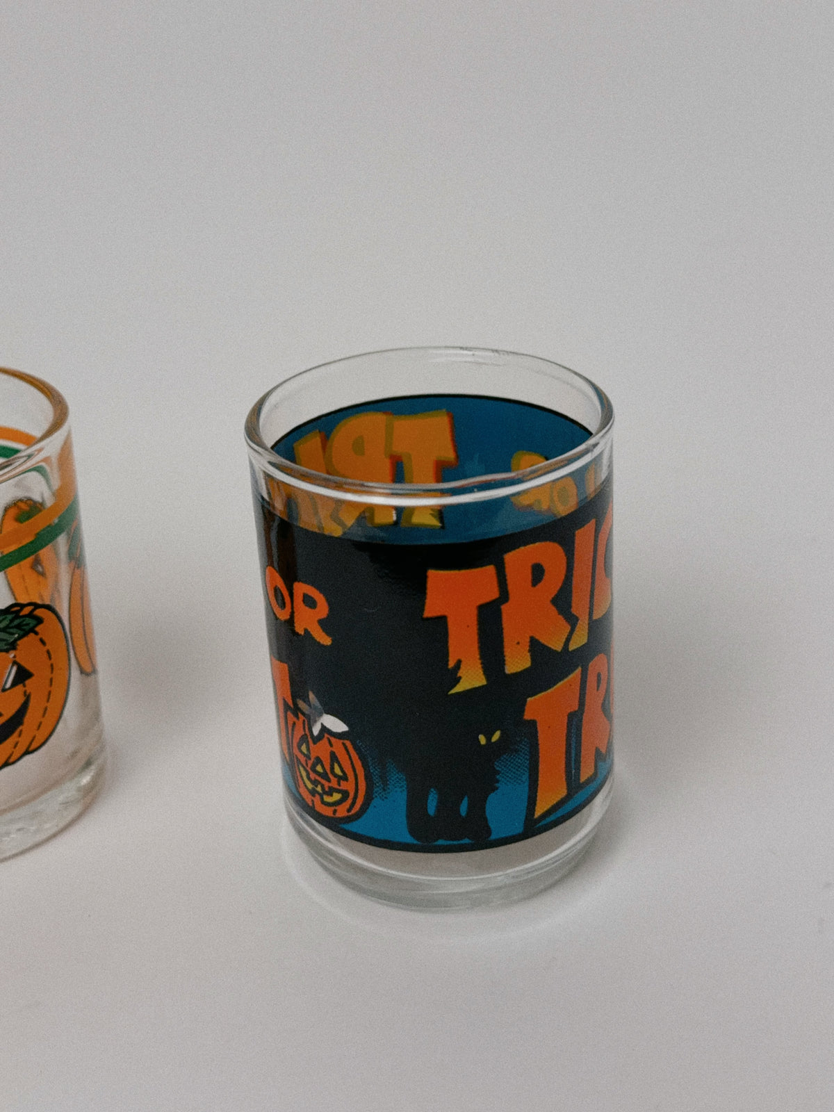 Vintage Jack-o'-Lantern Shot Glasses, Set of 2