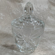 Cut Glass Lidded Candy Jar, Starburst Pattern, Mid-Century