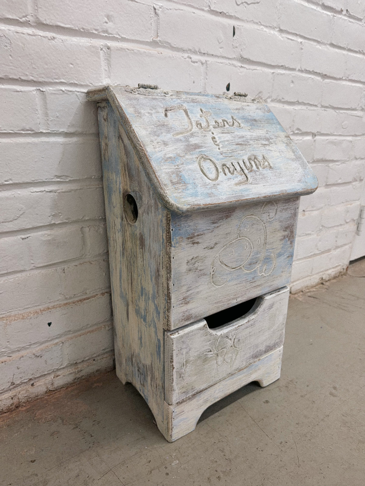 Taters and Onions Wooden Bin