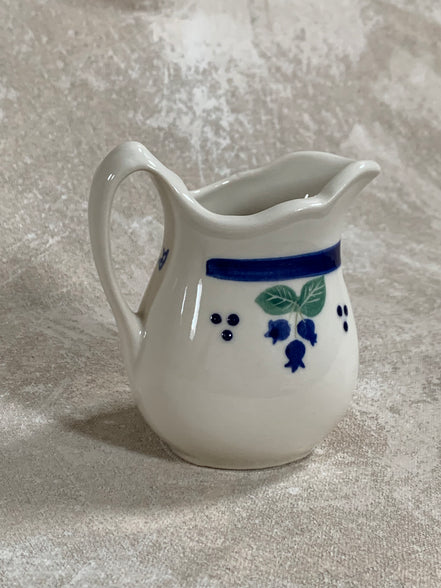 Arabia Finland Pomona Blueberry Creamer | Raija Uosikkinen | Cobalt Band | Scalloped Rim | Finnish Porcelain | Mid-Century Scandinavian | Made in Finland