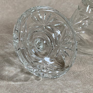 Cut Glass Lidded Candy Jar, Starburst Pattern, Mid-Century