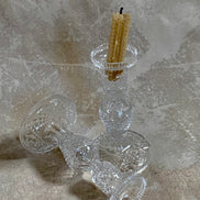 Scale reference of Waterford Crystal Alana pair — taper candleholders, Jolene Le Mille Archive