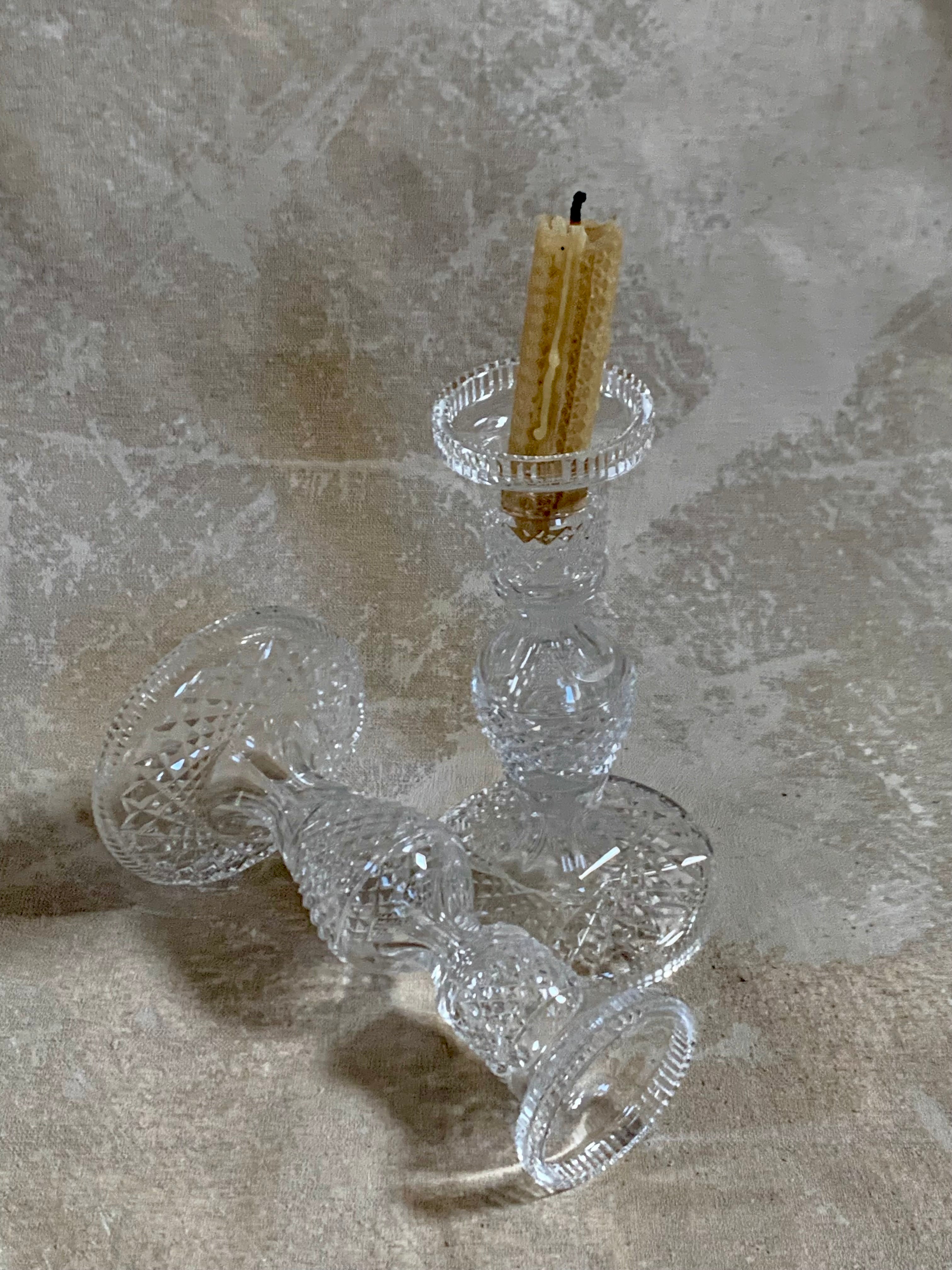 Scale reference of Waterford Crystal Alana pair — taper candleholders, Jolene Le Mille Archive
