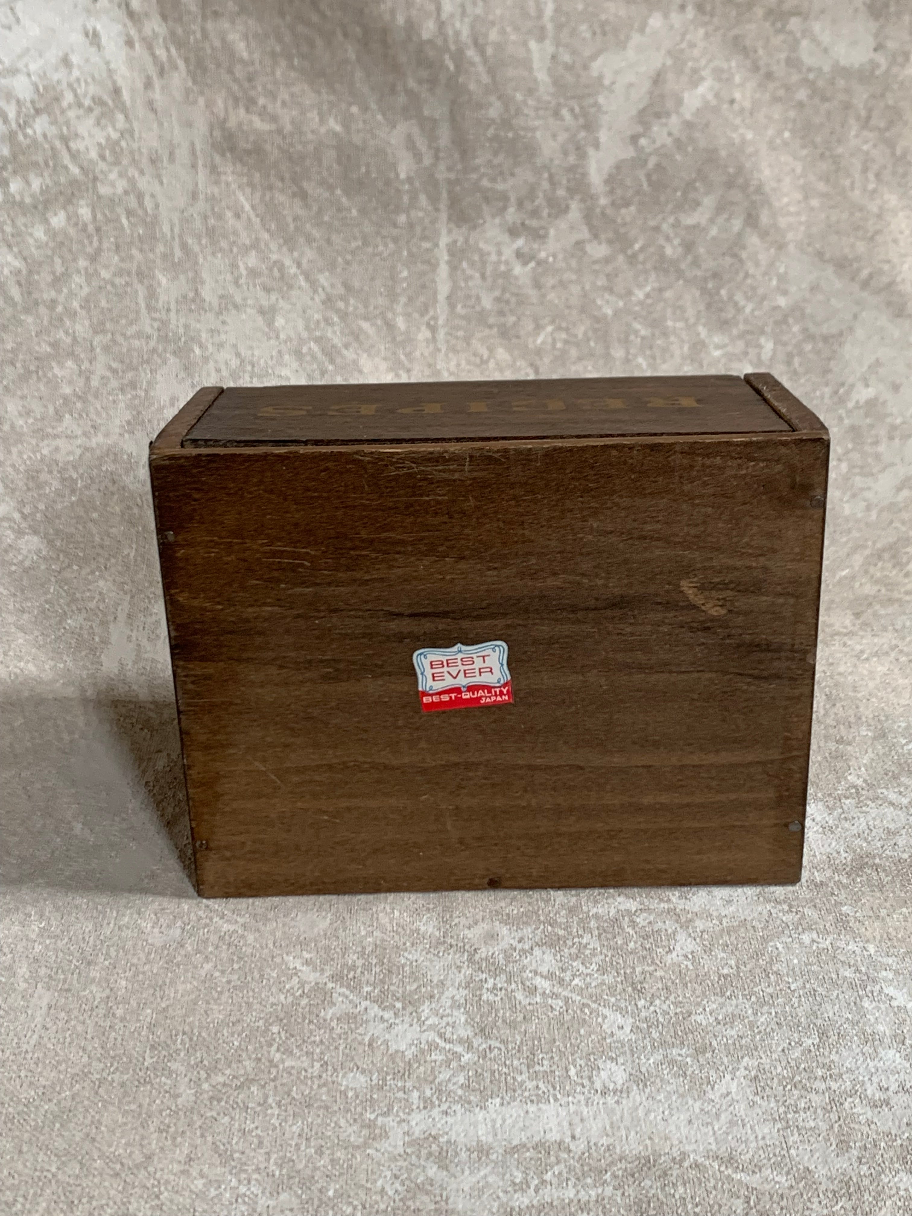 Vintage Japanese Export Wood Recipe Box | Patriotic Eagle & Stars | Gold Lettering | Made in Japan | 1950s–1960s | Mid-Century Kitchen