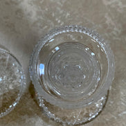 Top view of Waterford Crystal Alana taper holders showing cut rim and candle opening