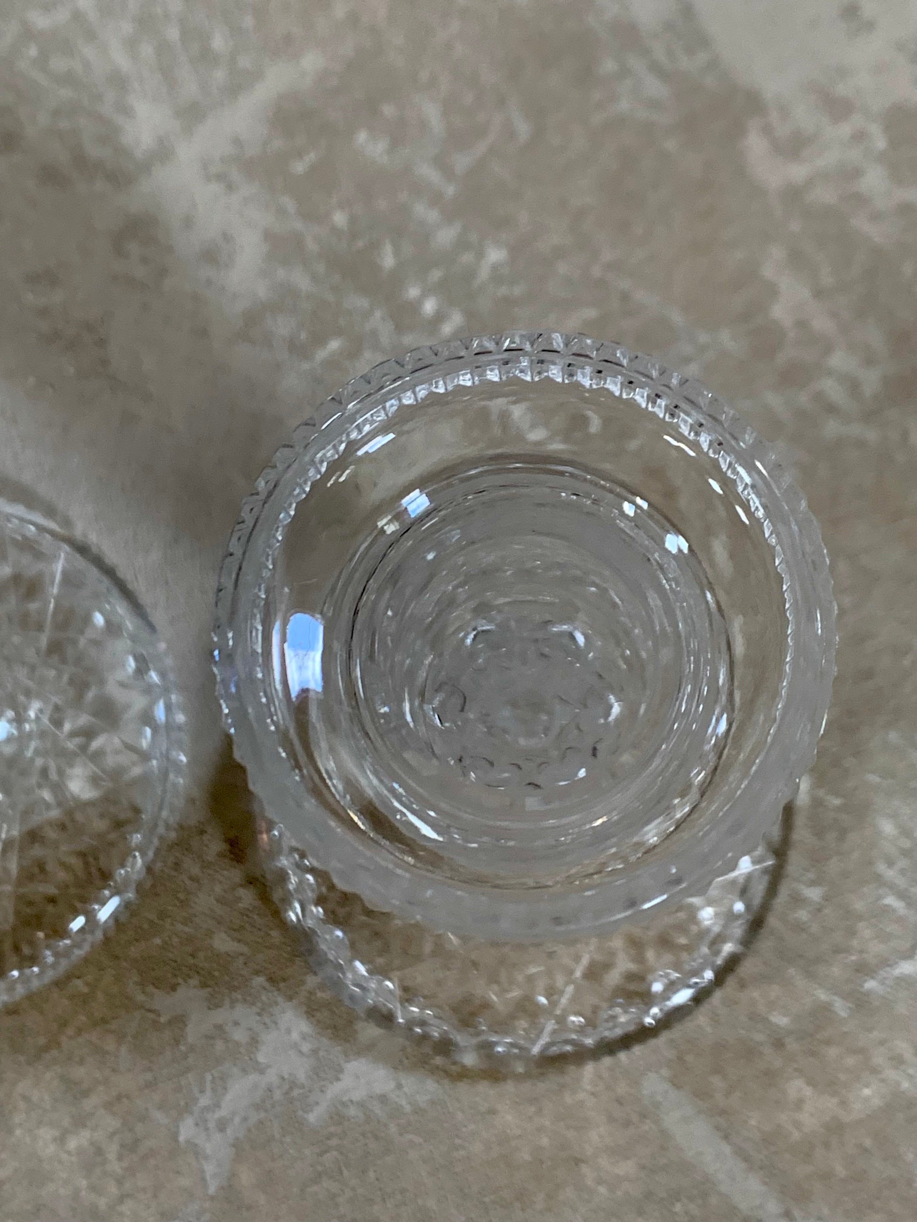 Top view of Waterford Crystal Alana taper holders showing cut rim and candle opening