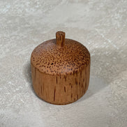 Coconut Palm Wood Turned Lidded Trinket Box | Natural Vascular Grain | Domed Lid | Folk Craft | Southeast Asia | Mid-Century | Vanity Jewelry Box