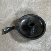 Antique Pewter Chamber Candlestick | Paddle Handle | Drip Tray | Struck Touch Mark | Taper Candle Holder | Colonial Style | American or English Pewter