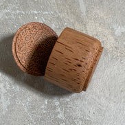 Coconut Palm Wood Turned Lidded Trinket Box | Natural Vascular Grain | Domed Lid | Folk Craft | Southeast Asia | Mid-Century | Vanity Jewelry Box