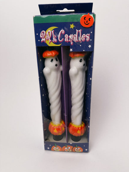 Vintage Halloween Ghost Taper Candles, 2-Pack in Original Box, 1990s