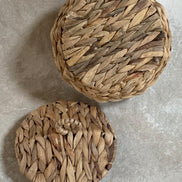 Water Hyacinth Coiled Lidded Basket, Southeast Asian Craft