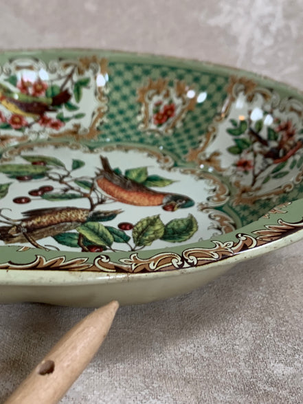 Daher Decorated Ware Bird and Cherry Tin Serving Tray, 1971
