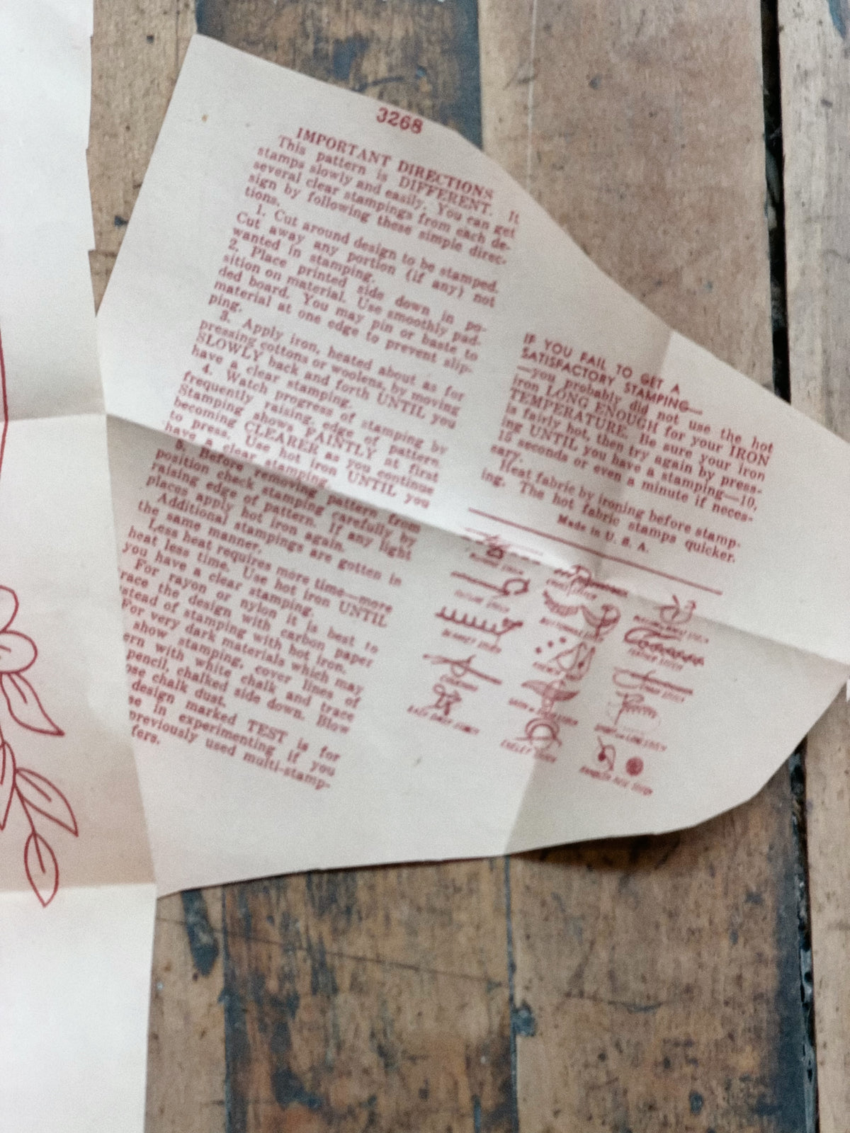 Vintage Aunt Martha's Hot Iron Transfer #3268 