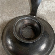 Antique Pewter Chamber Candlestick | Paddle Handle | Drip Tray | Struck Touch Mark | Taper Candle Holder | Colonial Style | American or English Pewter