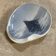 Bing & Grøndahl B&G Denmark Porcelain Trinket Dish | Sailboat Maritime Scene | Grisaille Underglaze | Made in Denmark | Model 474 | Danish Porcelain Collectible