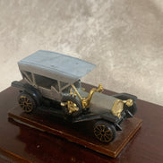 Edwardian Touring Car Miniature | Hinged Walnut Display Box | Felt-Lined | Brass Hardware | 1905–1915