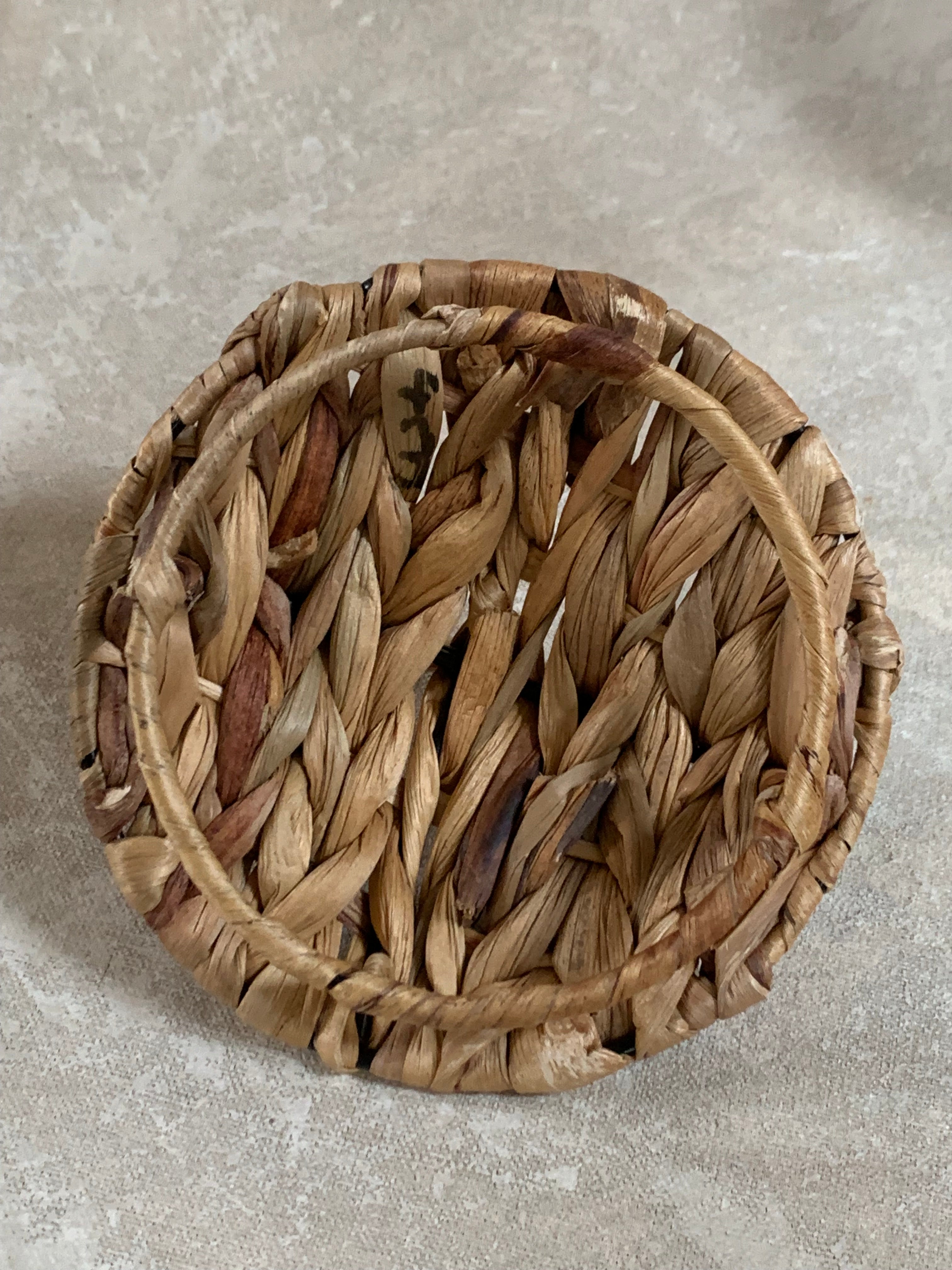 Water Hyacinth Coiled Lidded Basket, Southeast Asian Craft