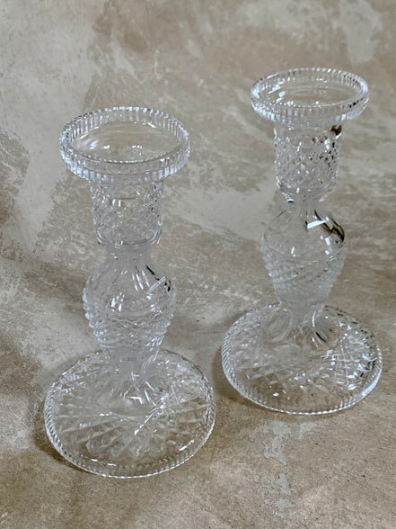 Single Waterford Crystal Alana candlestick showing full height and cut pattern — 1952+