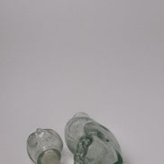 Mid-Century Style Figural Glass Cat Decanter, Green Tint, Made in Taiwan