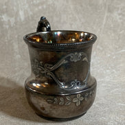 Monarch Silver Co. Triple Plate Victorian Christening Cup, Engraved Floral, Pattern 95