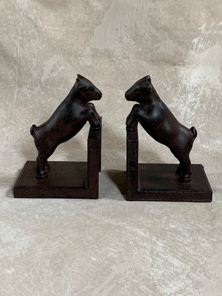 Cast Iron Billy Goat Bookends, Pair — New Production, Modish Unlisted Décor