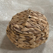 Water Hyacinth Coiled Lidded Basket, Southeast Asian Craft