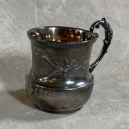 Monarch Silver Co. Triple Plate Victorian Christening Cup, Engraved Floral, Pattern 95
