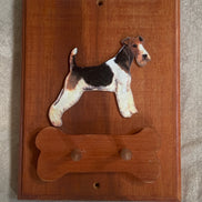 Rough-Coat Terrier Wall Hook Plaque | Bone-Shaped Double Peg Rail | Stoney Hill Sensations | Mudroom Decor