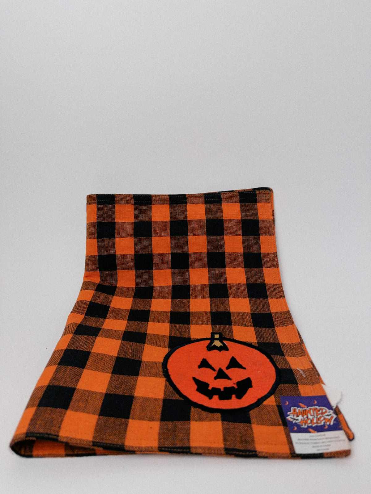 Orange and Black Buffalo Check Jack-o'-Lantern Placemats, Set of 6, New with Tags