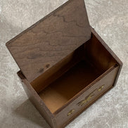 Vintage Japanese Export Wood Recipe Box | Patriotic Eagle & Stars | Gold Lettering | Made in Japan | 1950s–1960s | Mid-Century Kitchen