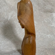 Philippine Hand-Carved Hardwood Female Bust | Modigliani Influence | Manila, 1969