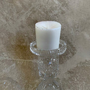 Waterford Crystal Alana pattern detail — crosshatch and diamond cut, acid-etched provenance mark